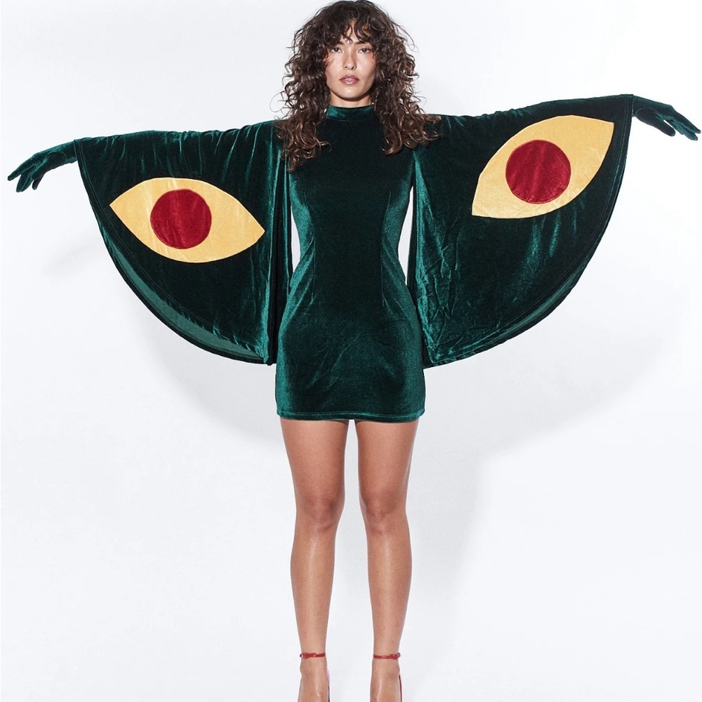 Fashion Brand Company Moth Mini Dress in Green